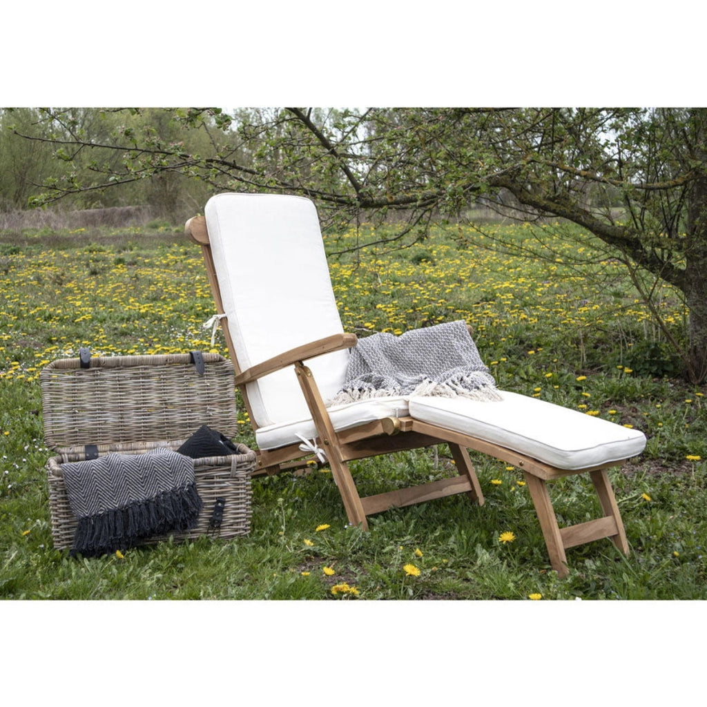 Cuscino per Sdraio Arrecife, Bianco, Cotone, 197x55x5 cm