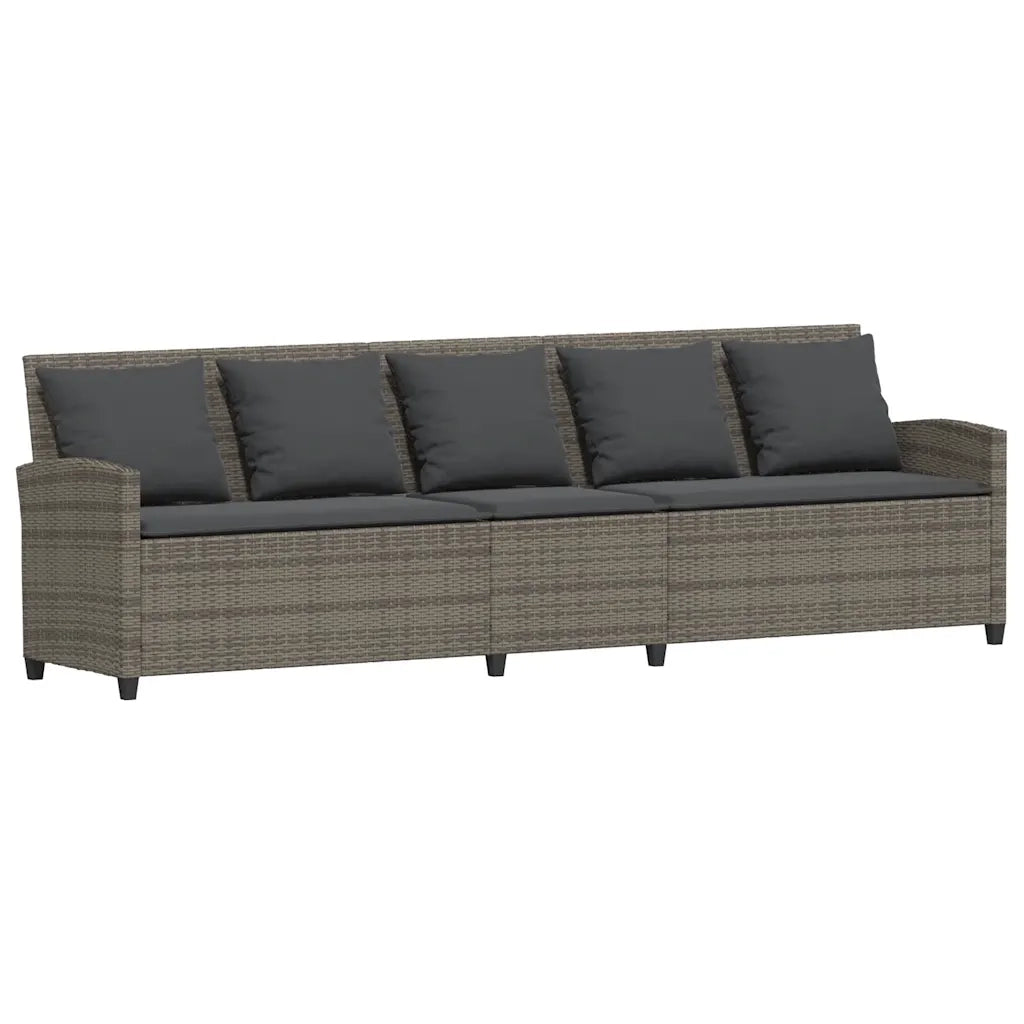Set Divani da Giardino 4 pz con Cuscini in Polyrattan Grigio 3365339