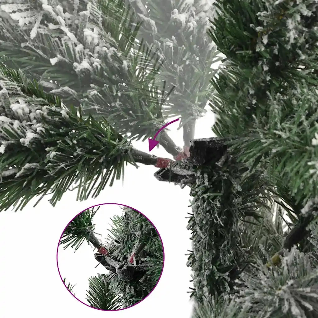 Albero Natale Artificiale Incernierato con Neve Fioccata-Albero Natalizio 150 cm 891715