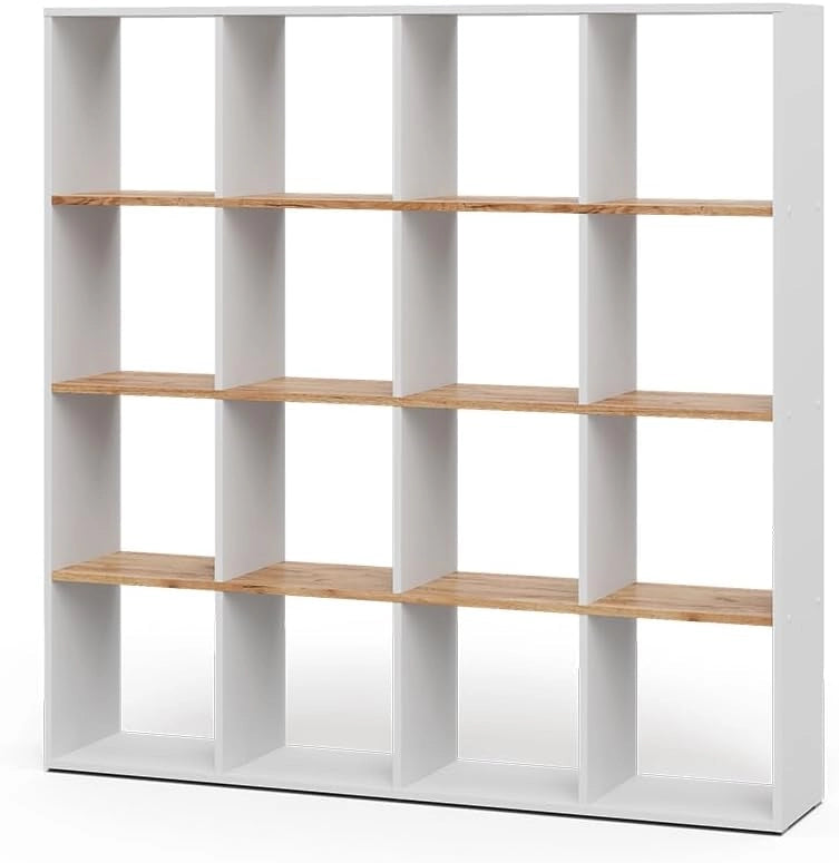 Scaffale Karree, Rovere bianco/dorato, 142.4 x 143 cm, per una suddivisione flessibile dello spazio e una conservazione ordinata