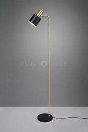 ADAM PIANTANA METALLO OTTONE SATINATO E NERO H. 153,5CM 1 LUCE ATTACCO E27