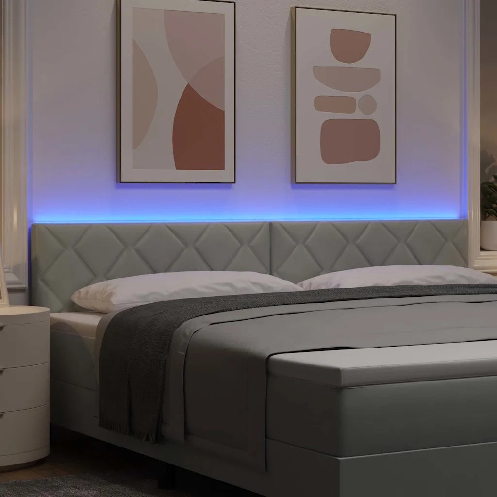 Testiera LED Grigio chiaro 200 cm Velluto 3338259
