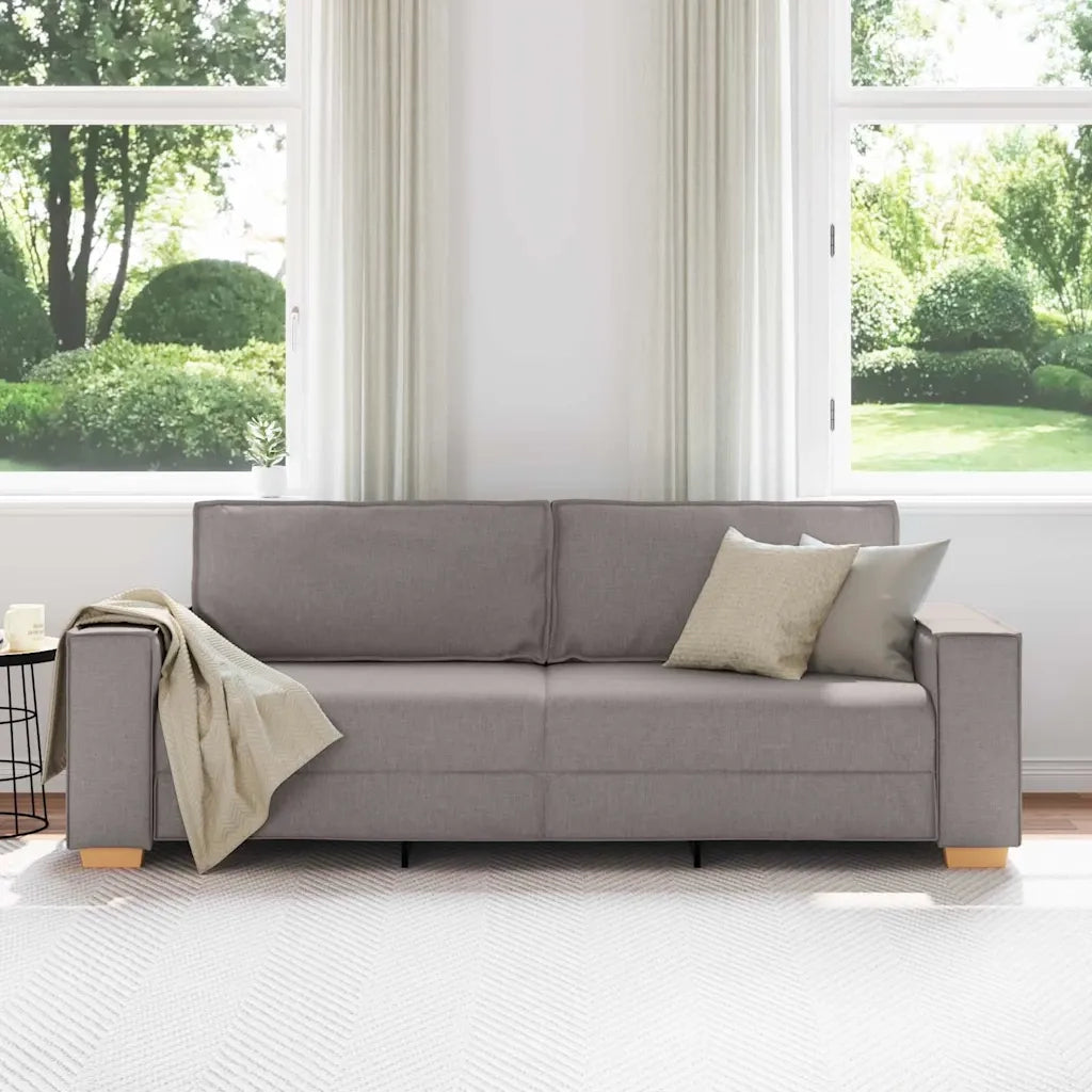 Divano a 3 Posti-Sofa 3 Posti tortora 180 cm in tessuto 124739