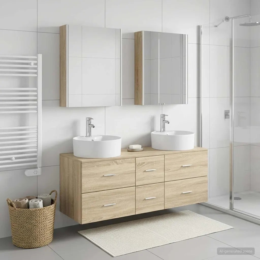 Set di mobili per il bagno 5 pcs Rovere Sonoma 3406929