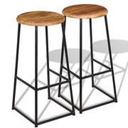 Set di due sgabelli da bar di design seduta in teak massello marrone 1202160