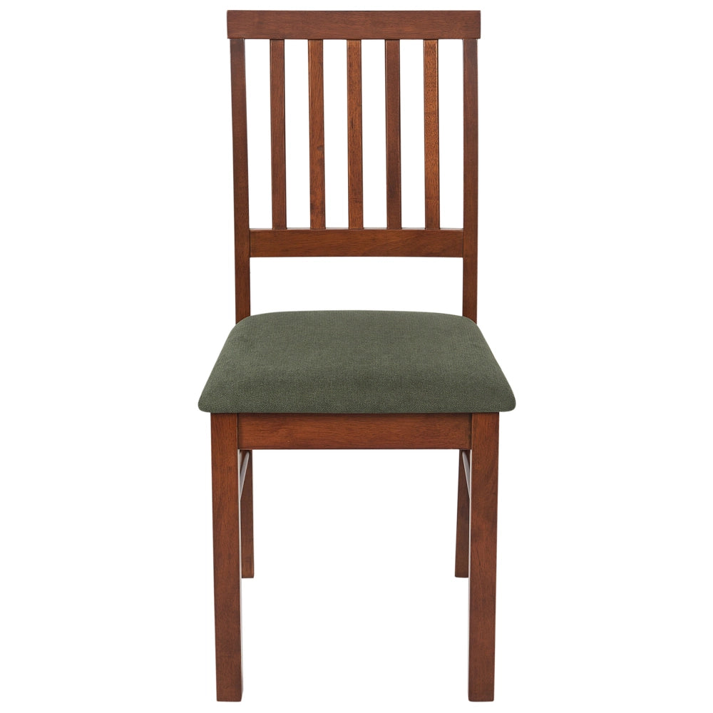 Set di 2 sedie da pranzo imbottite in marrone scuro verde scuro stile tradizionale e classico