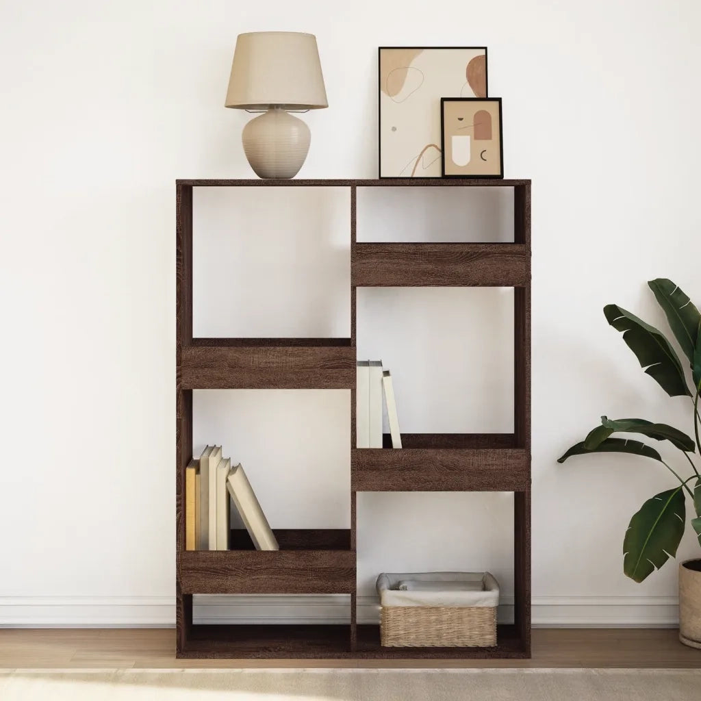 Libreria-Scaffale per Libri-Mobile di Stoccaggio Rovere Marrone 100x33x135 cm in Legno Multistrato