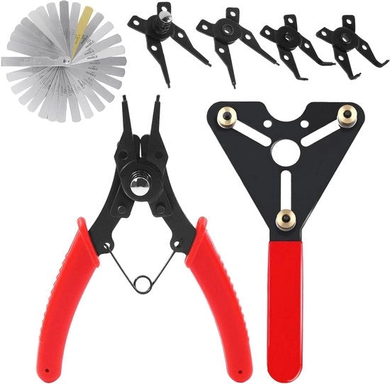 Strumento di Tenuta della Frizione AC con Regolatore di Coppia e Set di Tang per Anello di Avvolgimento con Set di Micrometri per Misurare la Coppia per Compressori AC di Vettura (3 pezzi + 1 in 4)