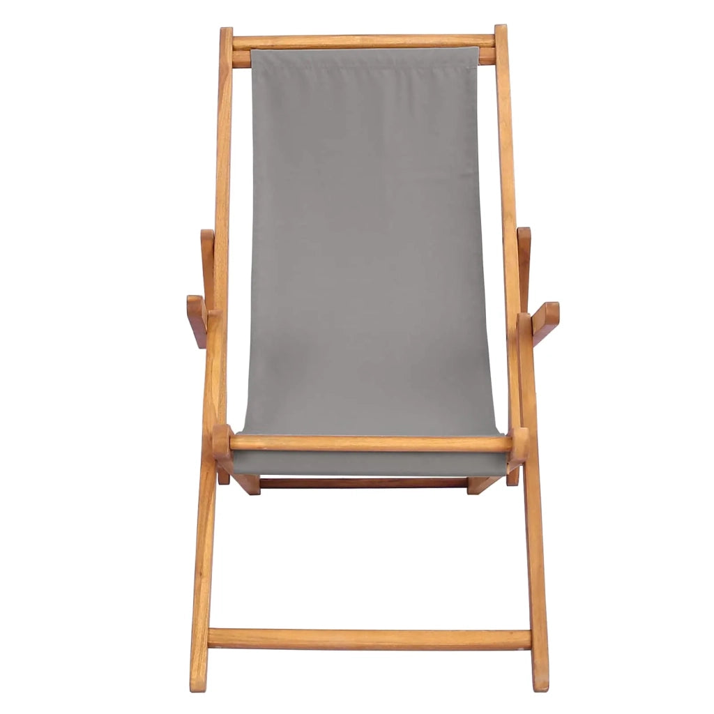 Sedia da Giardino | Sedia da spiaggia Grigio Chiaro Legno di teak solido