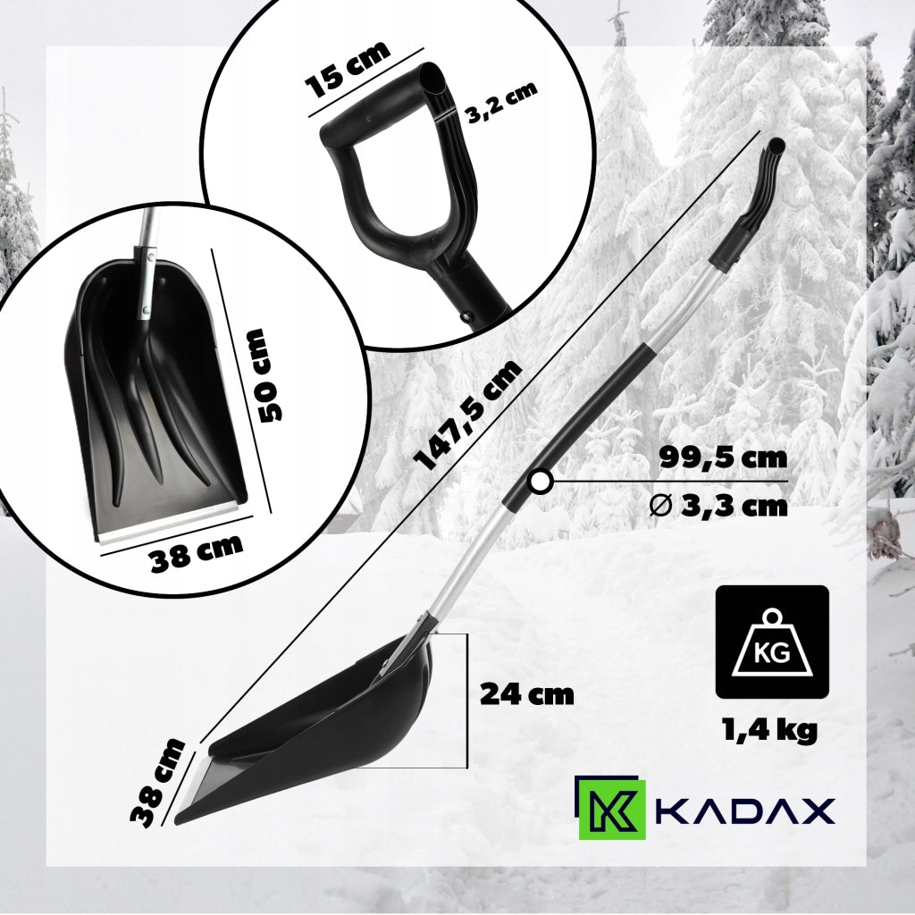 Pala da neve KADAX, raschietto per sabbia, pala da sabbia solida e resistente con manico