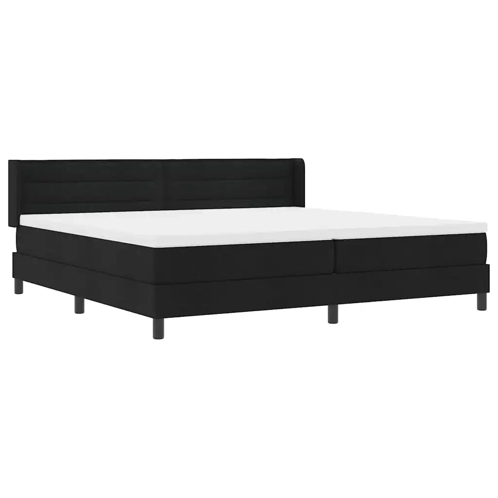 Letto a molle con testiera Nero 200 x 200 cm Tessuto 3341064