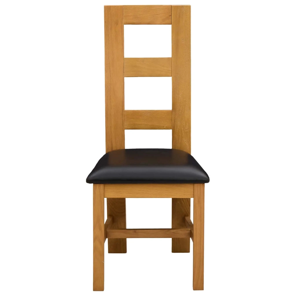 Sedia da pranzo 2 pcs Legno di Quercia Massello Nero 42039166