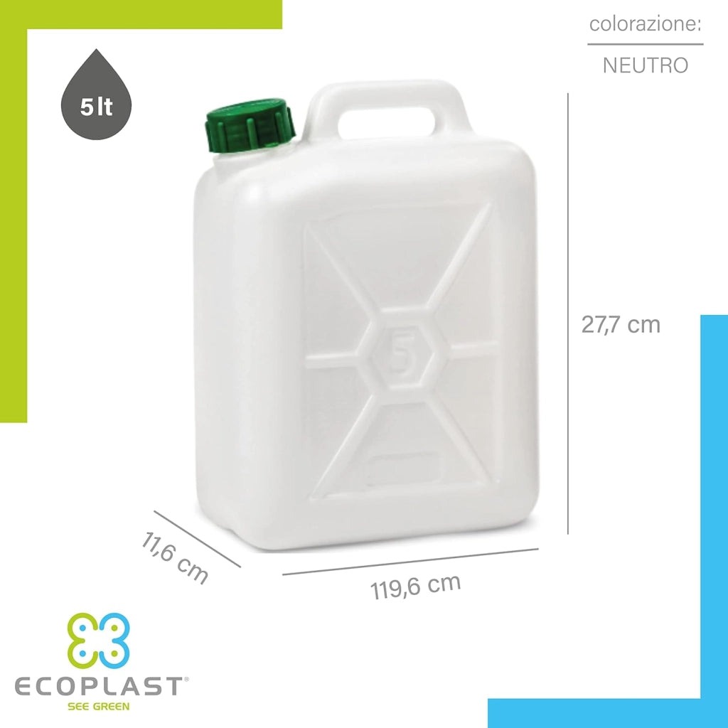 TANICA PER ALIMENTI Lt. 5 confezione 12 pezzi  - ECOPLAST
