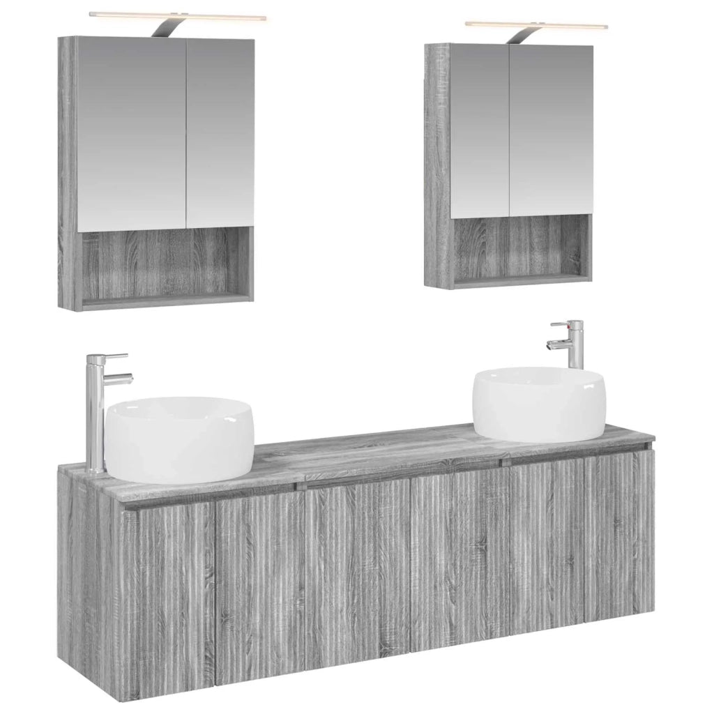 Set di Armadi da Bagno 5 pcs Sonoma grigio Legno ingegnerizzato 3406524