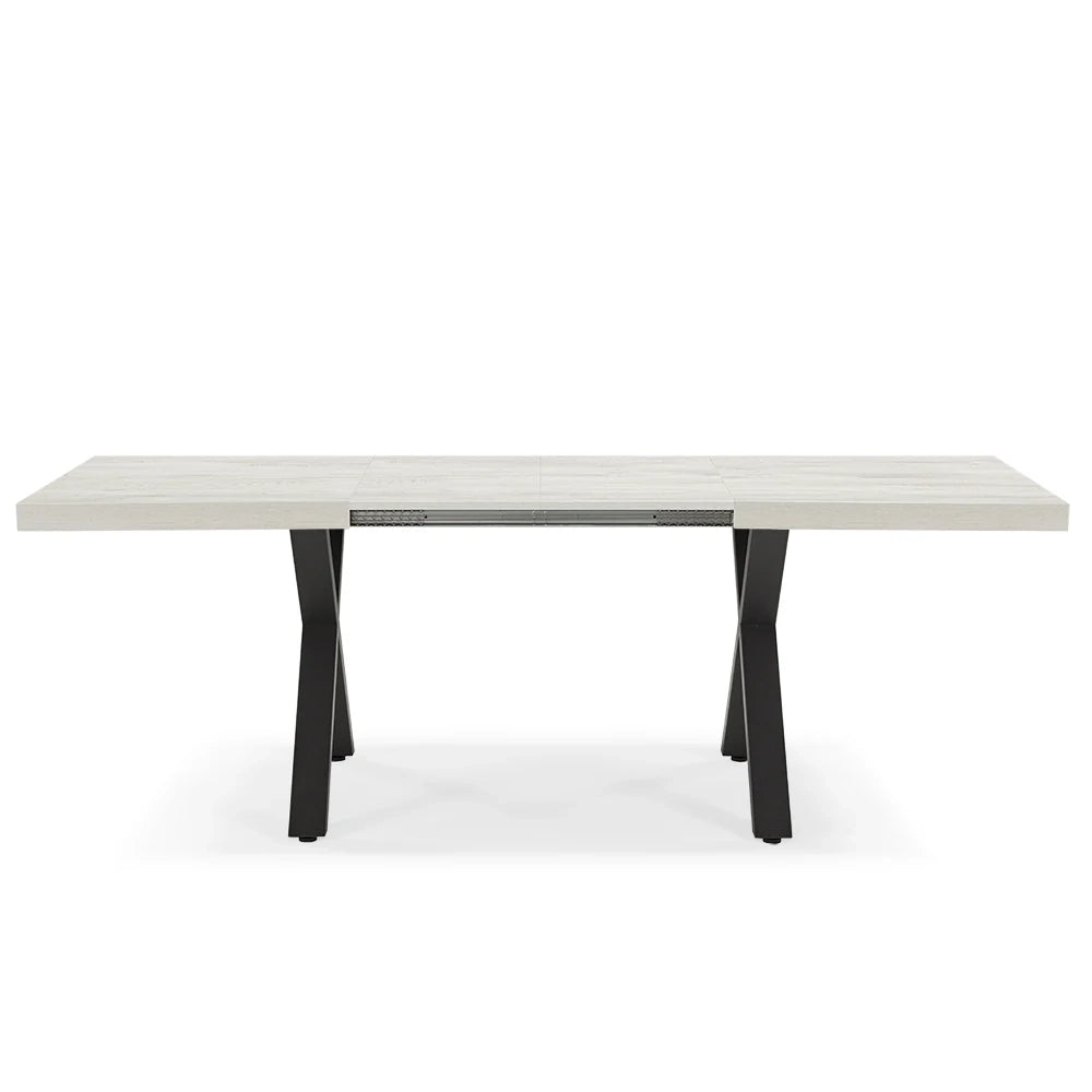 Tavolo allungabile da pranzo Quercia Bianco 160X90 MADE IN ITALY modello PABLO fino a 260 CM per sala da pranzo, cucina e soggiorno, design moderno con top in melaminico
