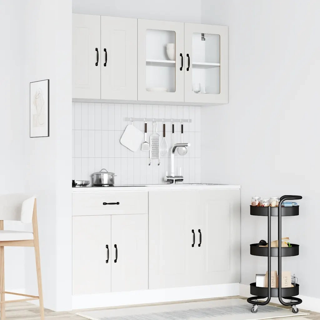 Set Mobili da Cucina 4 pz-Armadietto Cucina Kalmar Bianchi Legno Multistrato