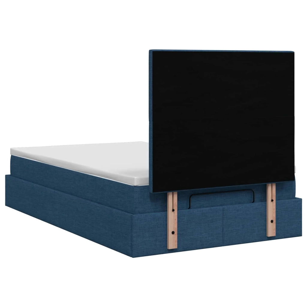 Letto Ottomano con Materasso e LED Blu 120 x 200 cm Tessuto 3458068