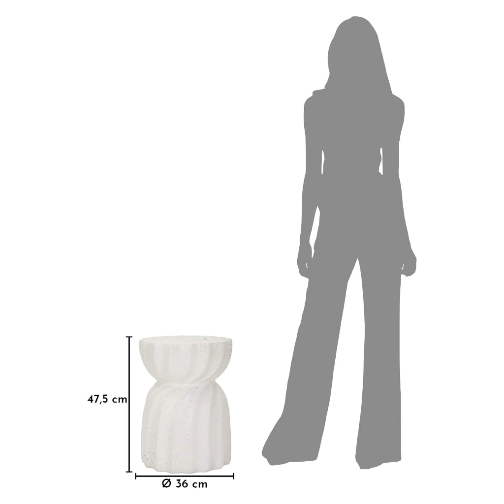 Galava, Tavolino da Salotto Adatto per Indoor/outdoor, 44x55x44h cm Bianco Marmo