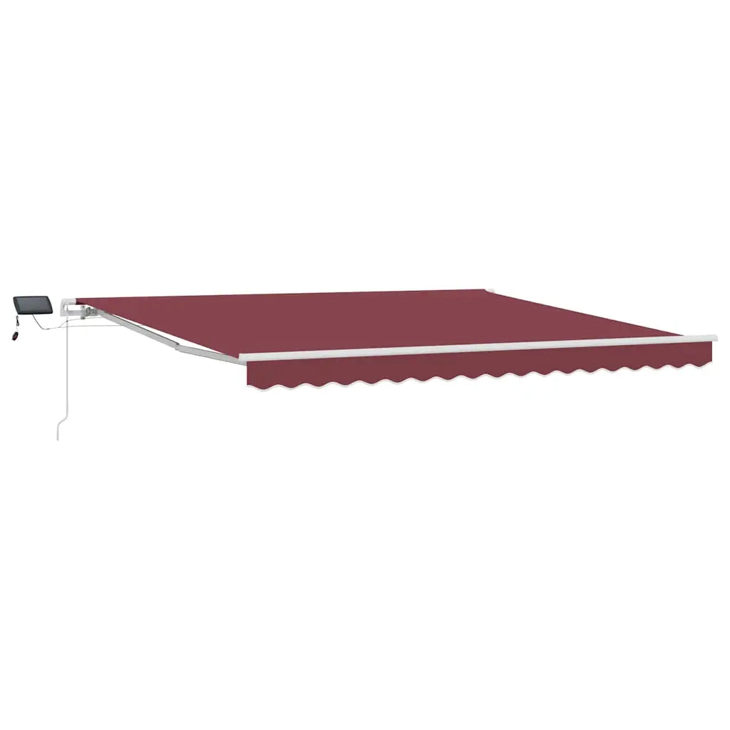 Tenda da Sole Retrattile Manuale con LED Bordò 400x300 cm