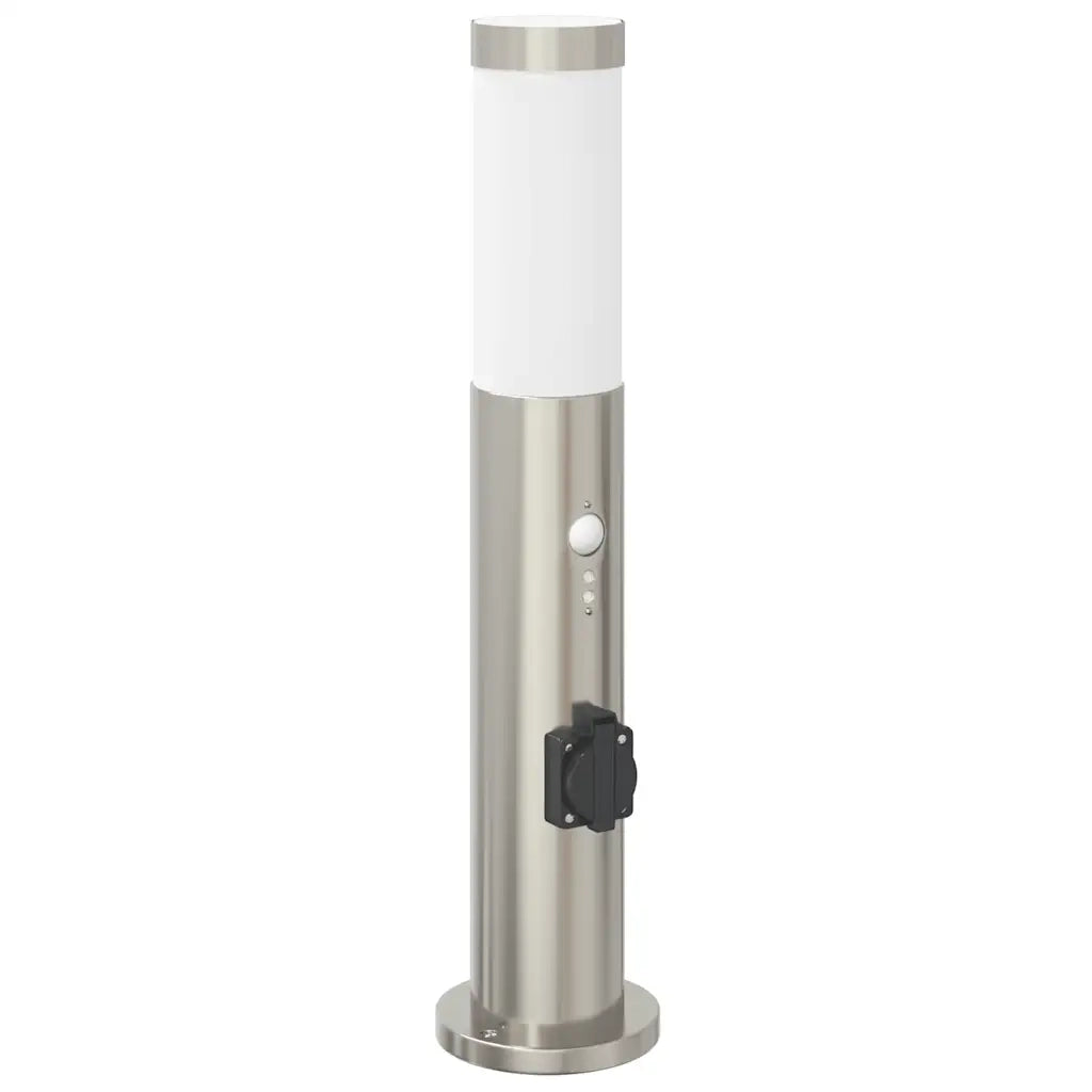 Lampioni a dissuasore con sensore e presa 3 pz 50 cm Acciaio Inox IP44 4006018