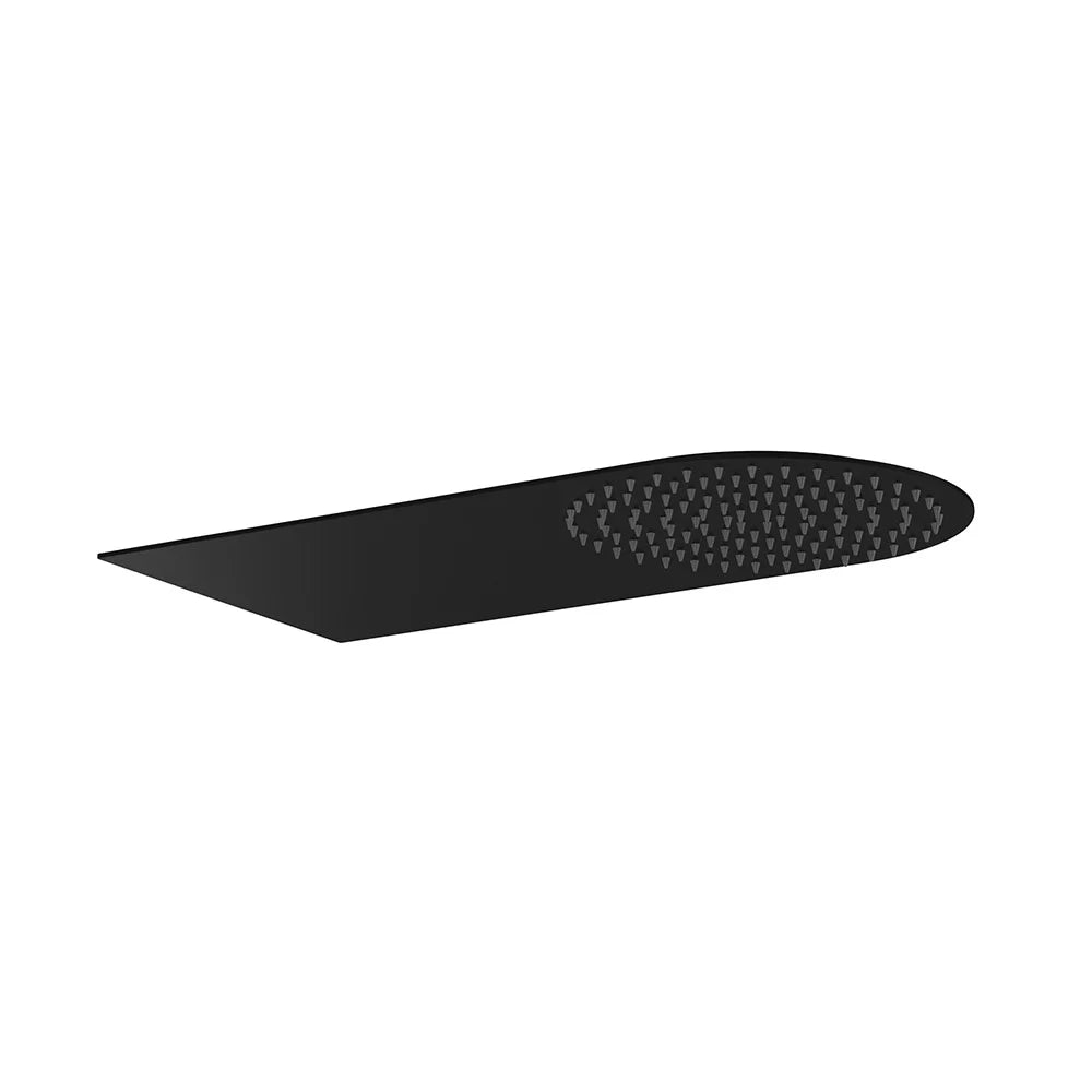 Soffione doccia ultrapiatto a parete nero opaco in acciaio inox