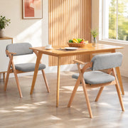 SEDIA Pieghevole con braccioli, Set da 2, Legno massello grigio