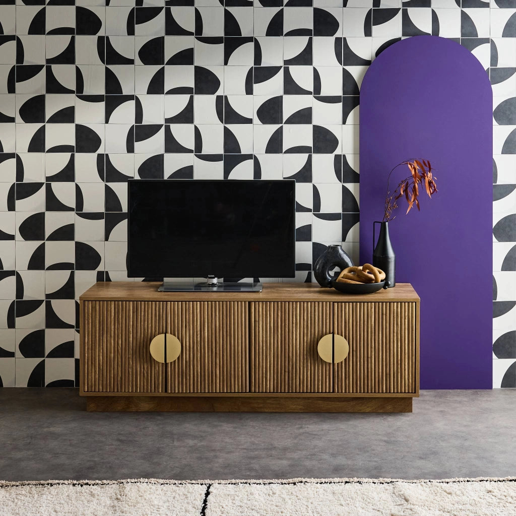 Mobile tv a 4 ante, 140cm, albero di mango