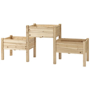 Fioriera da Giardino a 2 Livelli ¨C Zephmum ¨C Legno di Pino 184x45x80 cm