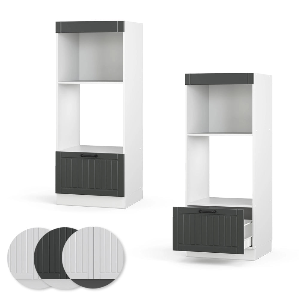 Vicco Set mobili bagno Antracite casa di campagna 60 cm aperto