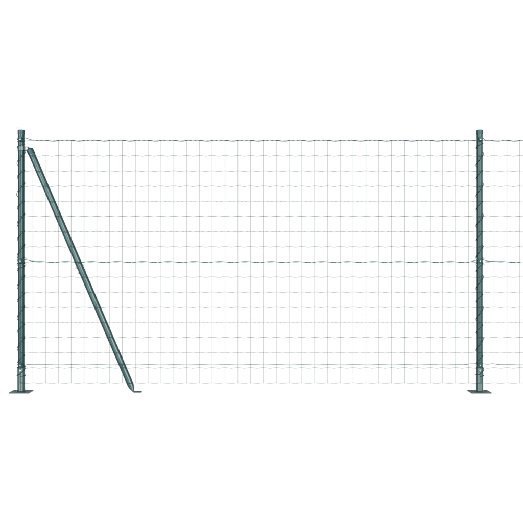 Recinzione Euro con 7 Posti Flangiati 1,2 x 10 m Acciaio Galvanizzato