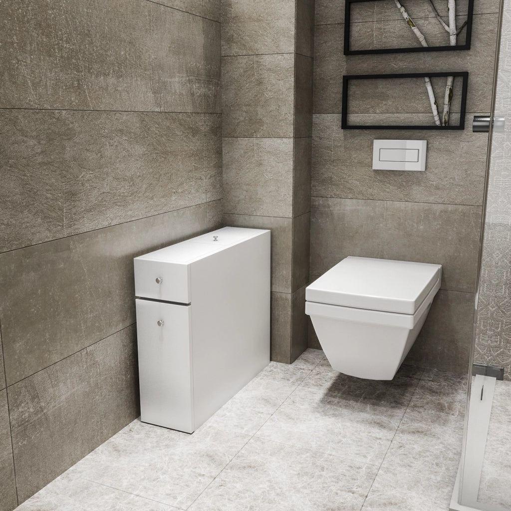 Mobile da bagno in legno "Calencia" - 60 x 19 x 55 cm - Bianco