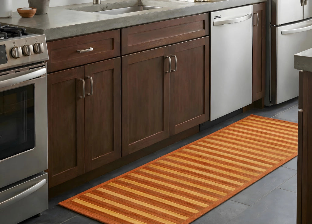 Tappeto Bamboo Degradè In Varie Colorazioni - 50x120 cm - Arancio