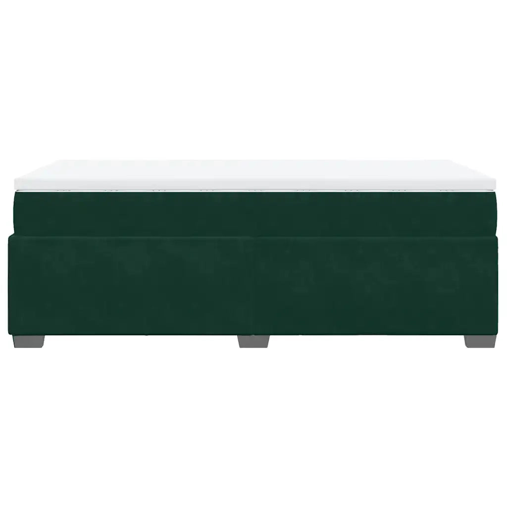 Giroletto a Molle con Materasso Verde Scuro 90x200 cm Velluto