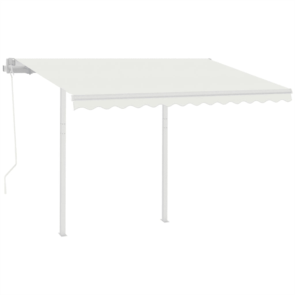 Tenda da Sole Retrattile Automatica con Pali 3,5x2,5 m Crema 3069927