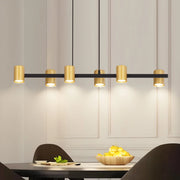 Lampada a sospensione ZMH da tavolo da pranzo a sospensione 6 lampadine nere GU10 in metallo industriale