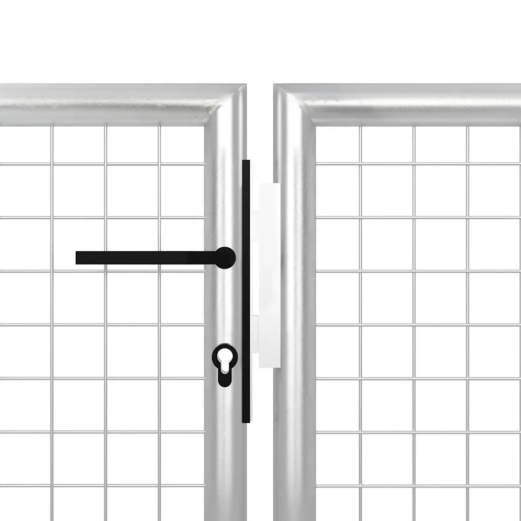 Cancello per Giardino in Acciaio 500x150 cm Argento