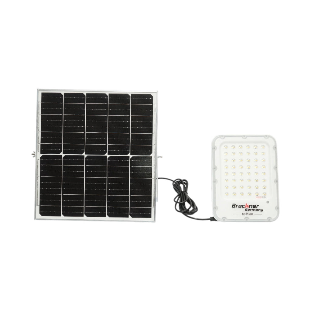 Lampada LED da 1200 lm, 3500K/6500K con pannello solare da 25 W, batteria LifePO4 da 3,2 V/20 Ah, sensore di movimento e telecomando IP66 Breckner Germany