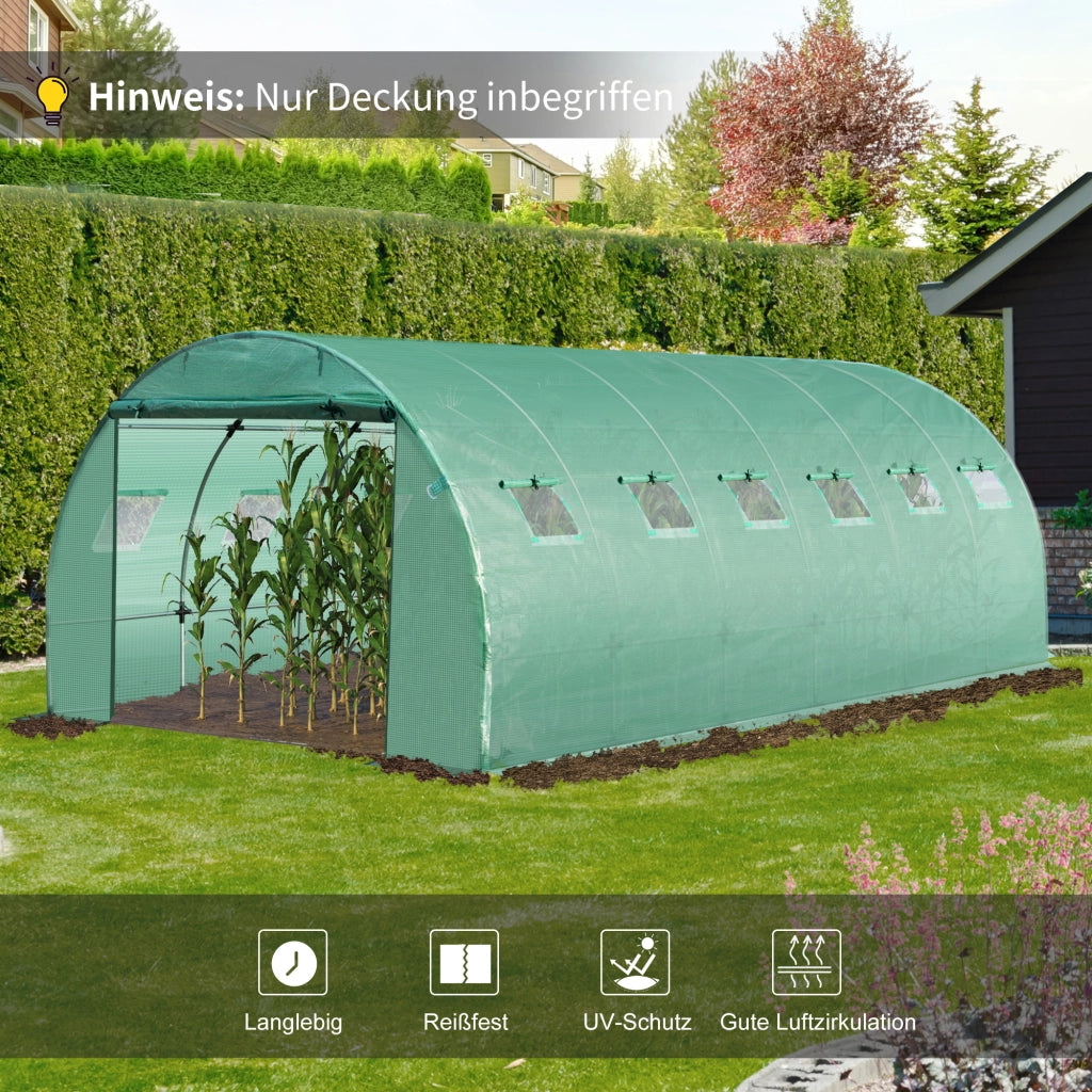 Telo Serra 3x6 m ¨C zephmum ¨C Verde 12 Finestre UV Resina Polipropilene