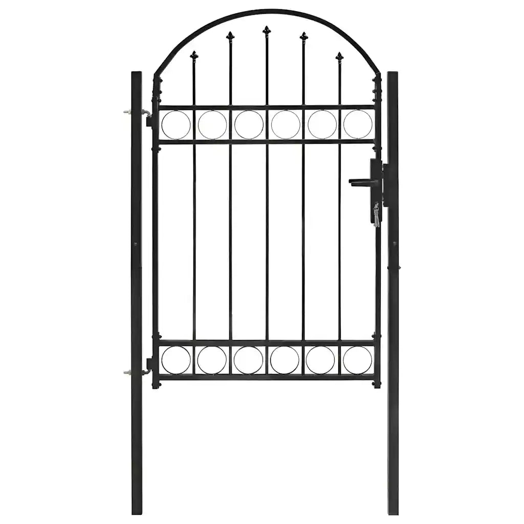 Cancello per Recinzione ad Arco in Acciaio 100x150 cm Nerocod mxl 78982