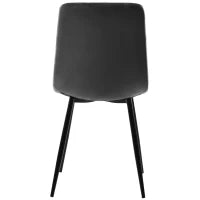 Set di 4 sedie imbottite per sala da Pranzo con Schienale, struttura in metallo, 44x46x86 cm, Grigio