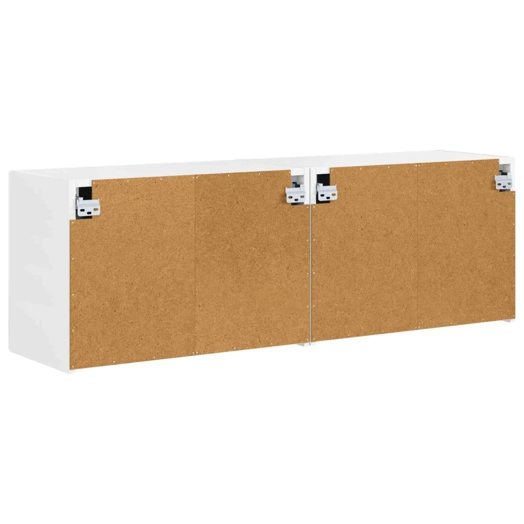 Mobile TV da parete 2 pcs Bianco Lucido 59,5 x 31 x 40 cm 892338