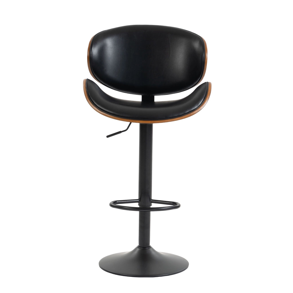 Sgabello da bar girevole e regolabile in altezza in pelle PU nero