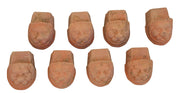 Biscottini SET 8 PIEDINI SOTTOVASO INVECCHIATI, IN TERRACOTTA TOSCANA 100% MADE IN ITALY INTERMENTE LAVORATA A MANO L10XPR8XH8 CM
