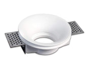 Portafaretto da incasso in gesso a scomparsa, compatibile con faretti GU10, foro incasso Ø105mm, design minimalista per soffitti in cartongesso