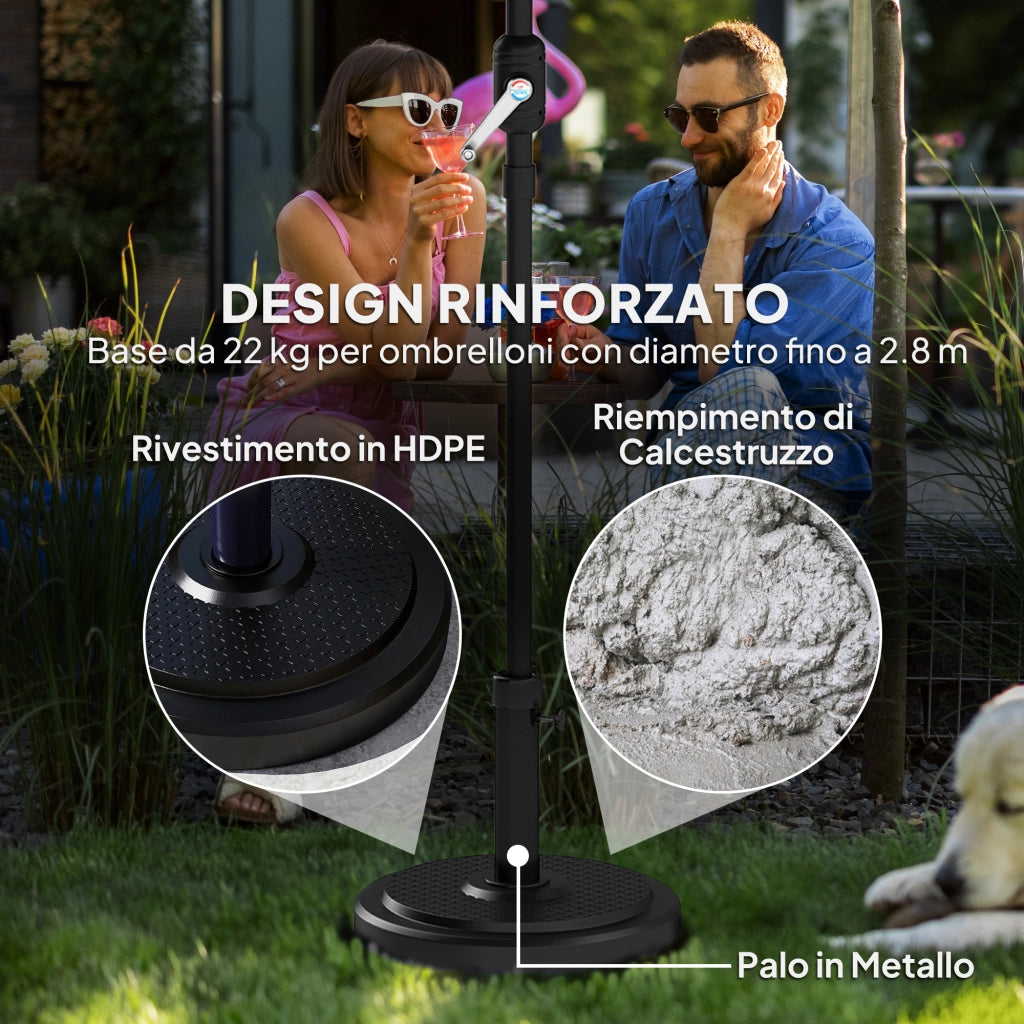 Base per Ombrellone Rotonda 22 kg ¨C zephmum ¨C Nero