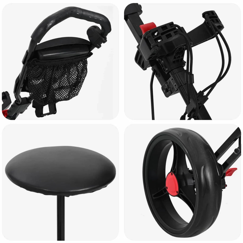 Carrello da golf con sedile Nero 95 x 69 x 114 cm Ferro 42033588