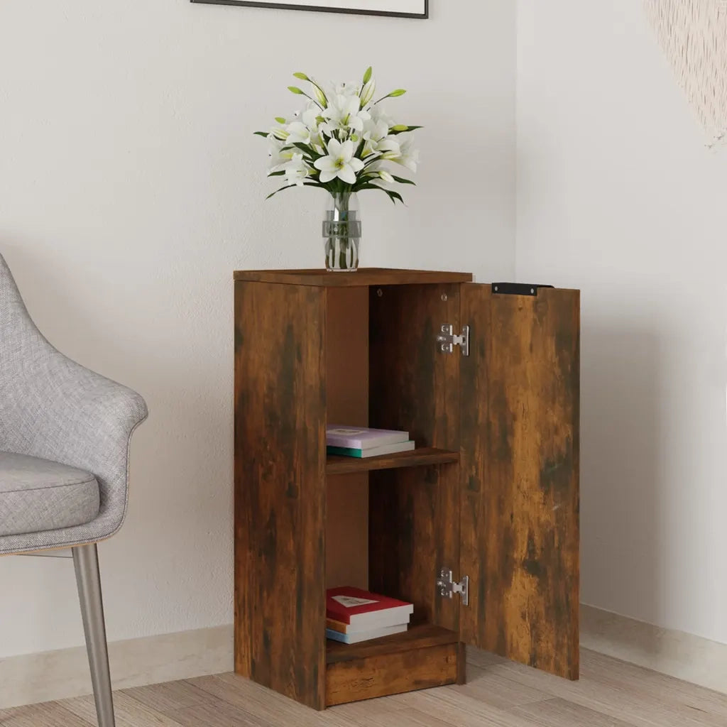 Credenza Rovere Fumo 30x30x70 cm in Legno Multistrato 817006
