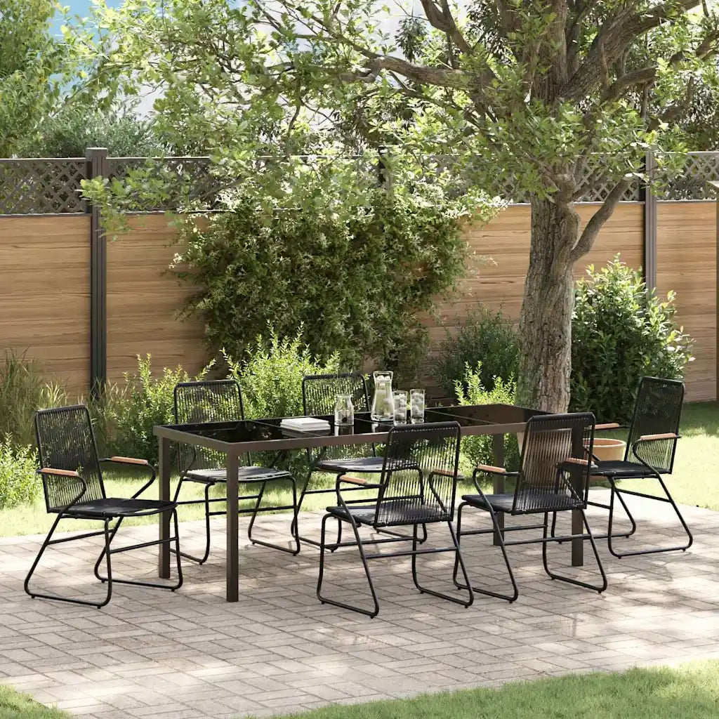 Set da Pranzo per Giardino 7 pcs Nero 3379175