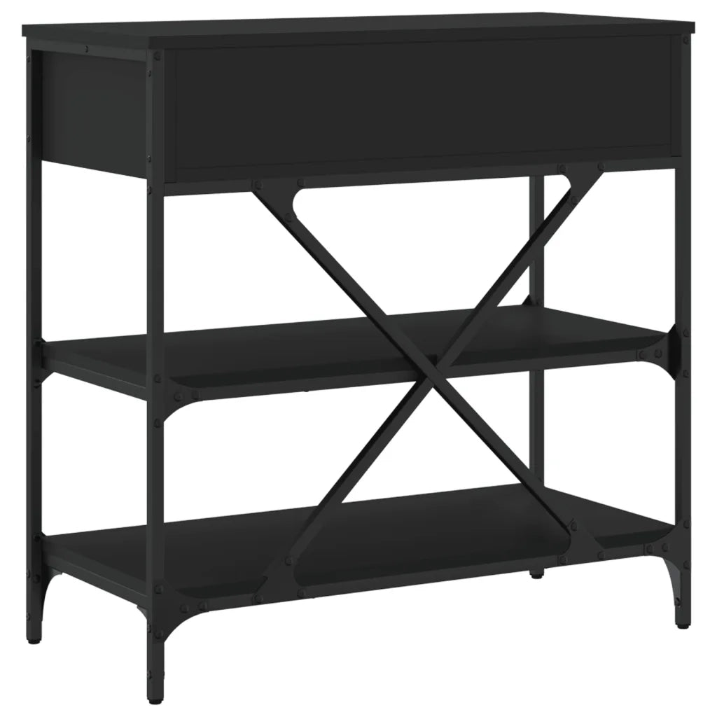 Tavolino Consolle Nero 75x34,5x75 cm in Legno Multistrato 833408