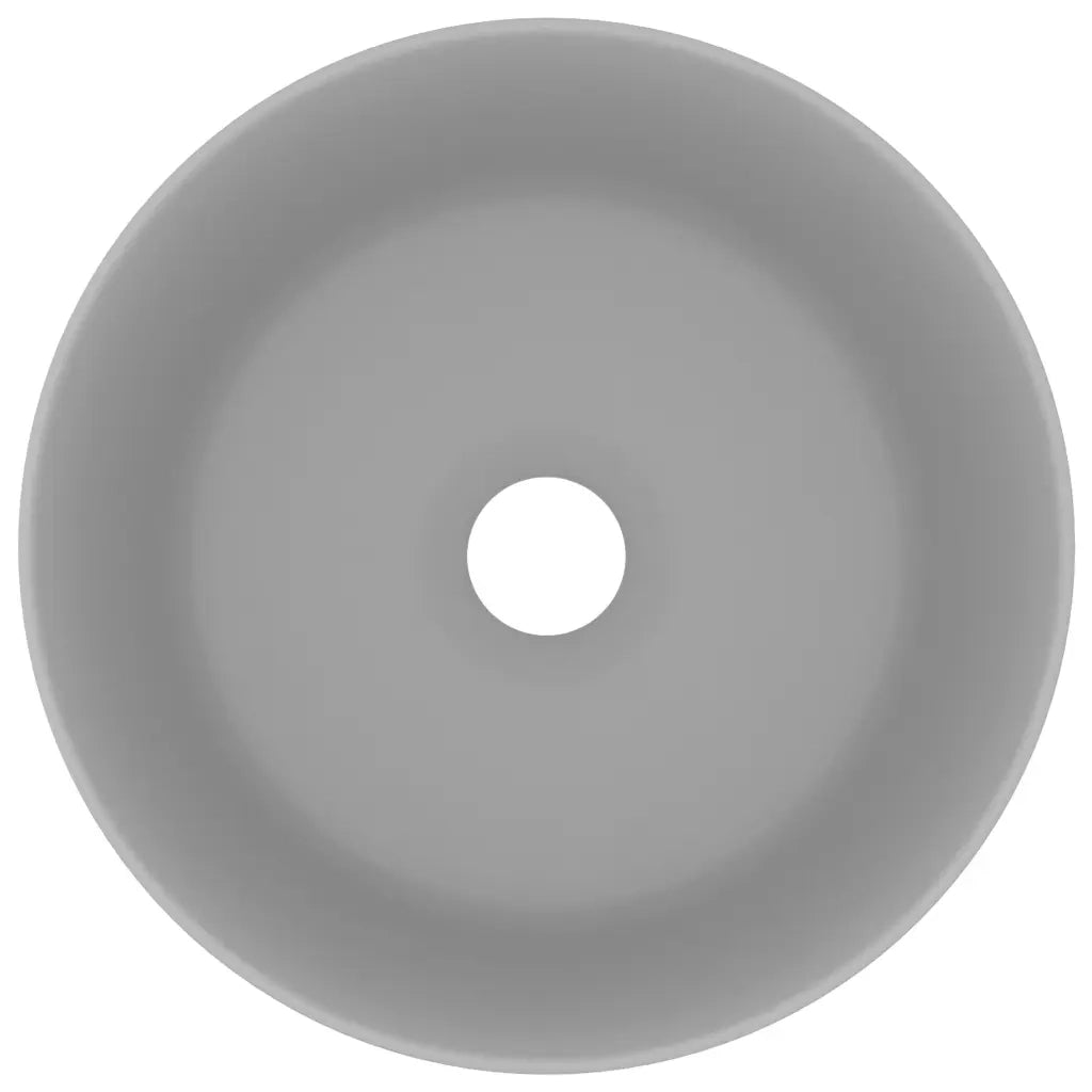 Lavandino Lusso Rotondo Grigio Chiaro Opaco 40x15cm in Ceramica 147015